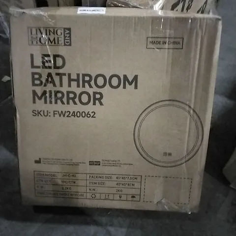 BOXED LIVING AND HOME LED BATHROOM MIRROR