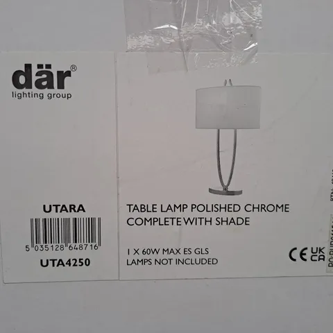 DAR TABLE LAMP POLISHED CHROME COMPLETE WITH SHADE  