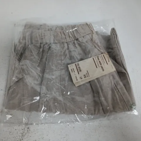 BAGGED MUJI WASHED LINEN EASY WIDE PANTS IN NATURAL - XS