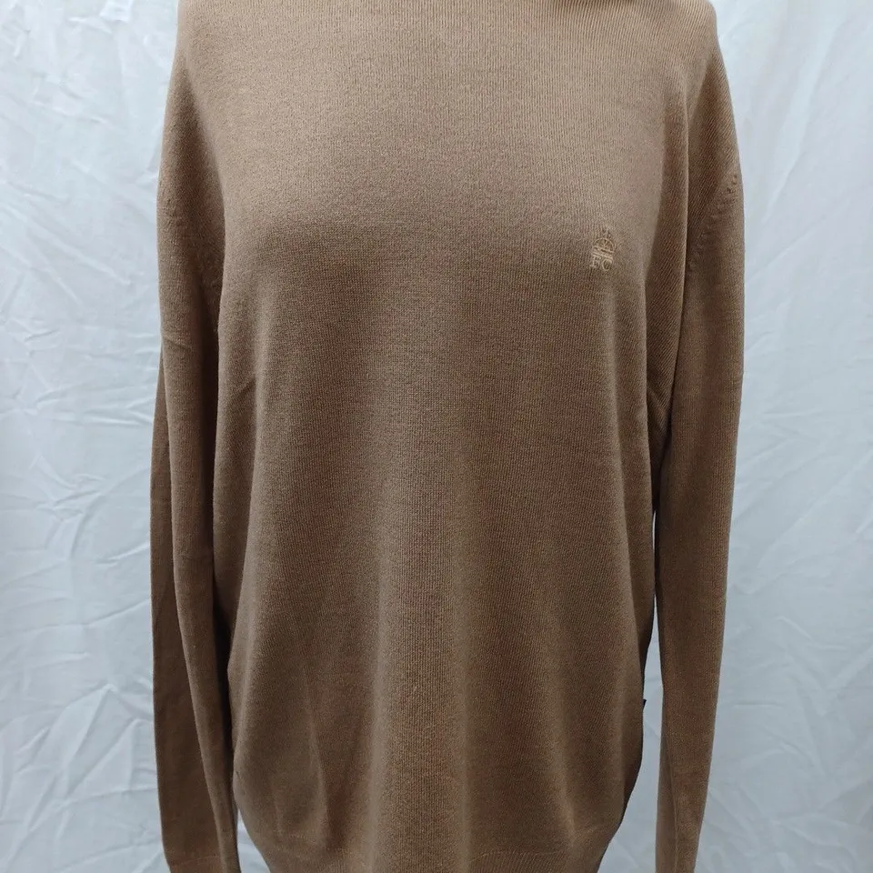 FRENCH CONNECTION 58TOA CAMEL CREW NECK JUMPER, CAMEL - SIZE L