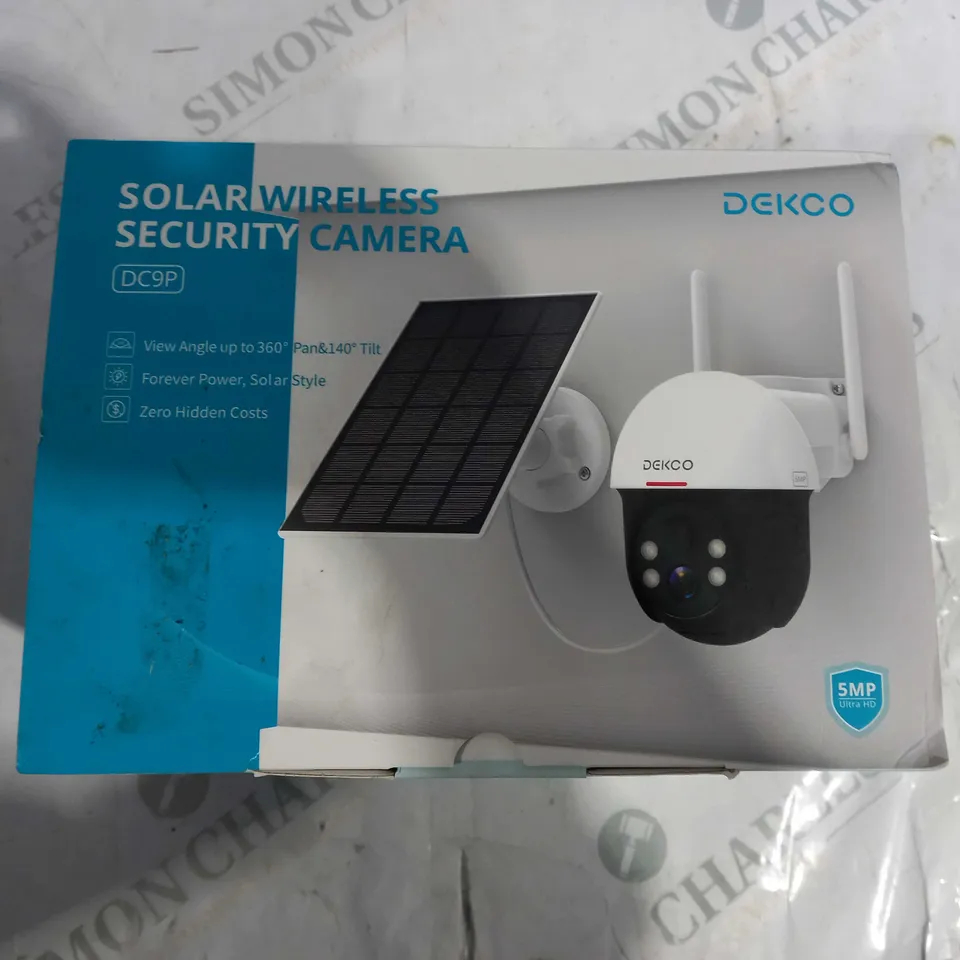 BOXED DEKCO SOLAR WIRELESS SECURITY CAMERA DC9P