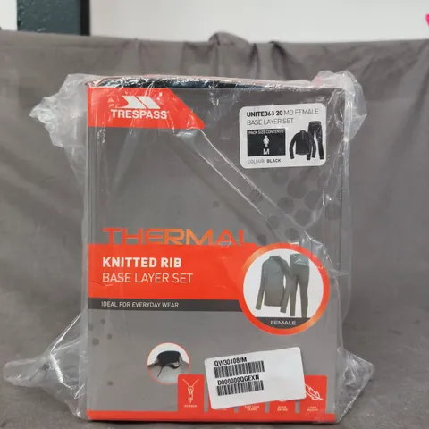 TRESPASS THERMAL KNITTED RIB BASE LAYER SET – FEMALE, SIZE M 