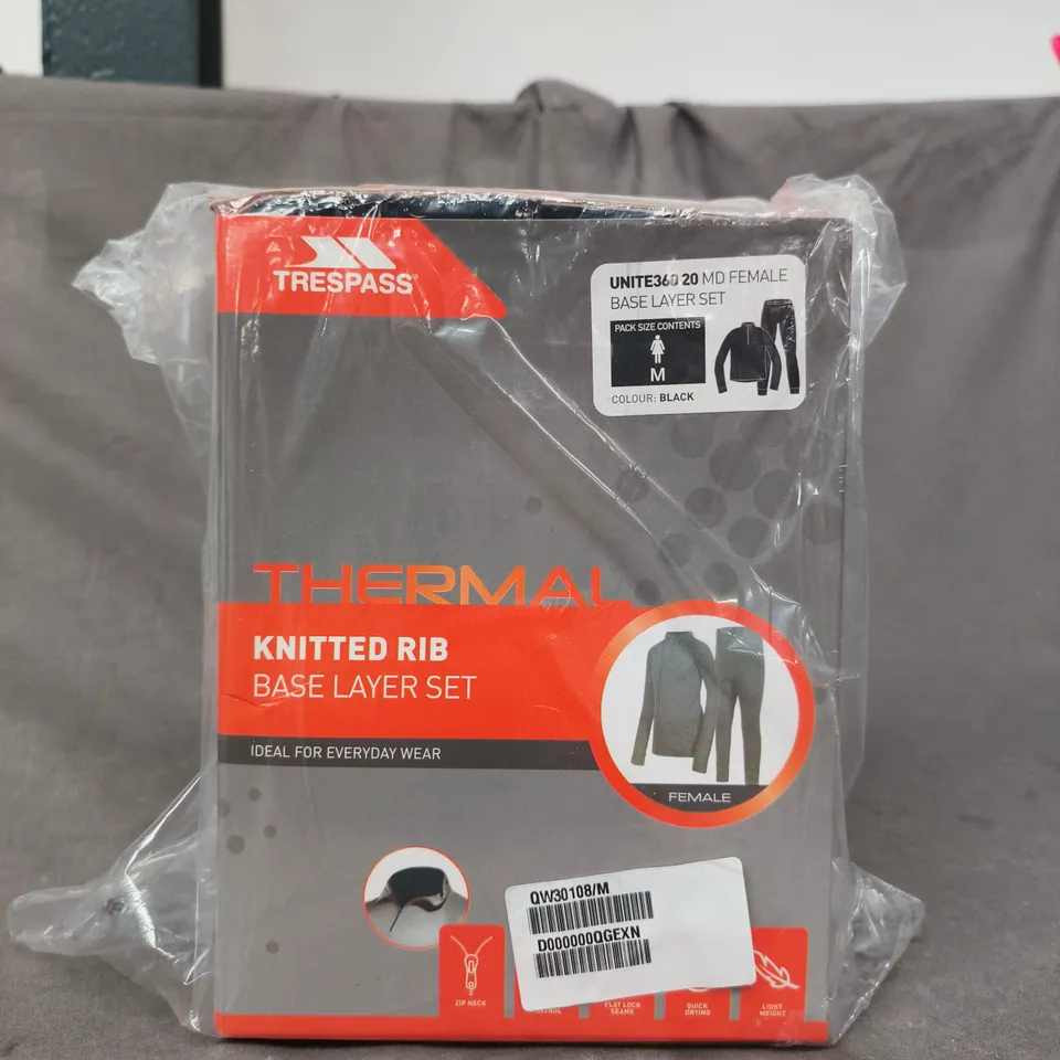 TRESPASS THERMAL KNITTED RIB BASE LAYER SET – FEMALE, SIZE M 