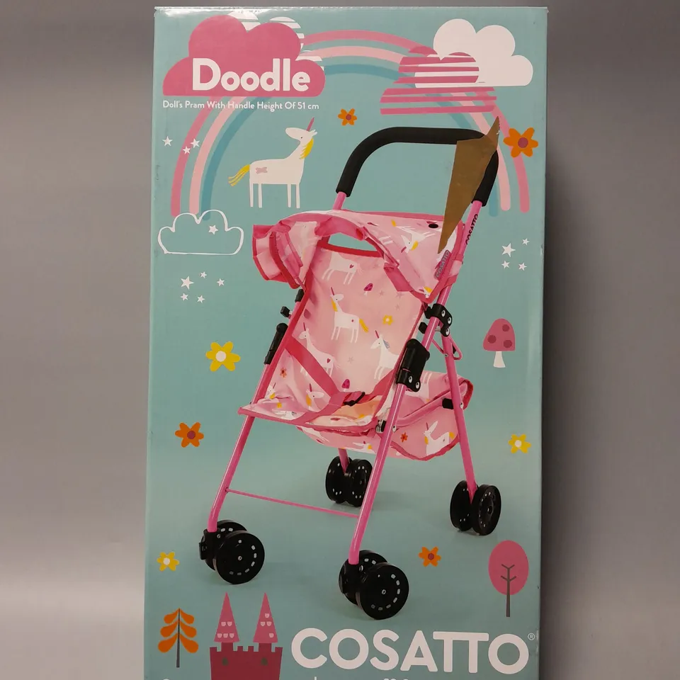 BOXED COSATTO DOODLE DOLLS PRAM WITH HANDLE RRP £19.99