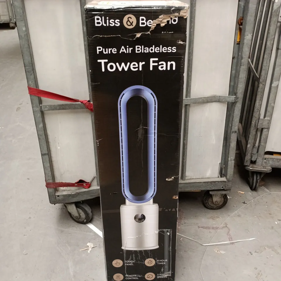 BLISS AND BEYOND PURE AIR BLADELESS TOWER FAN BOXED