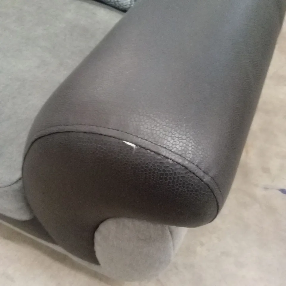 DANUBE FABRIC/FAUX LEATHER 3 SEATER SOFA RRP £599
