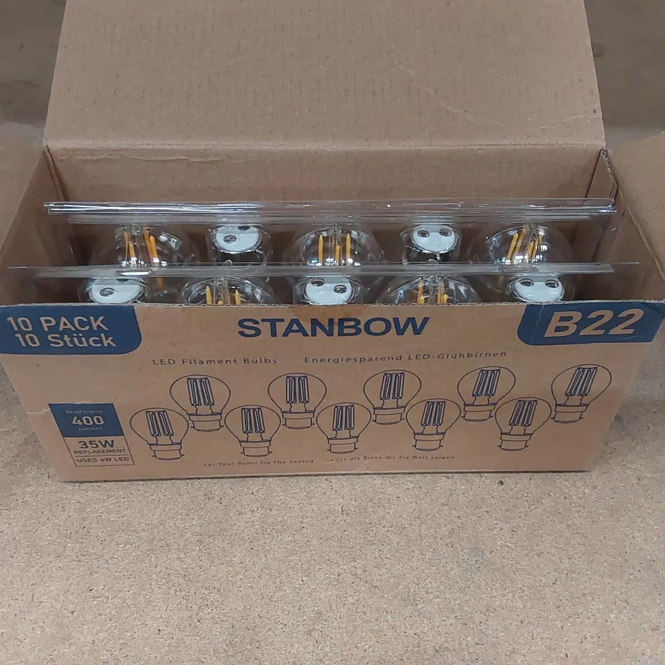 BOXED BRAND NEW PACK OF 10 STANBOW B22 LIGHTBULBS (1 BOX)