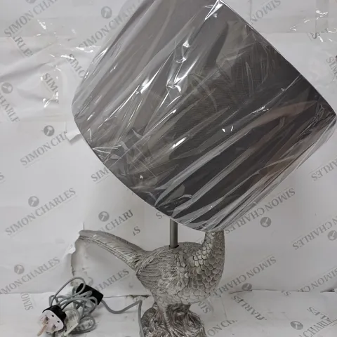 ALISON CORK ANIMAL TABLE LAMP - SILVER PHEASANT
