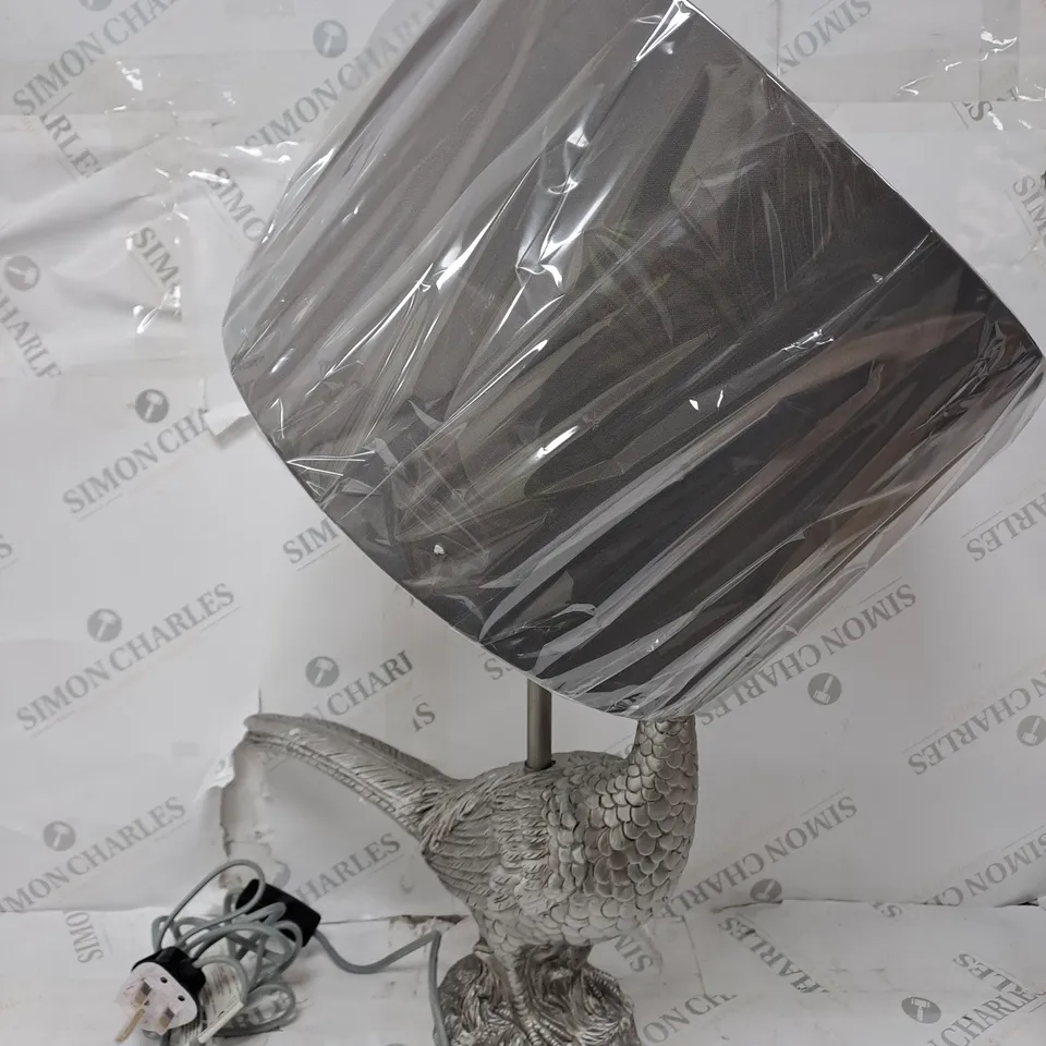 ALISON CORK ANIMAL TABLE LAMP - SILVER PHEASANT