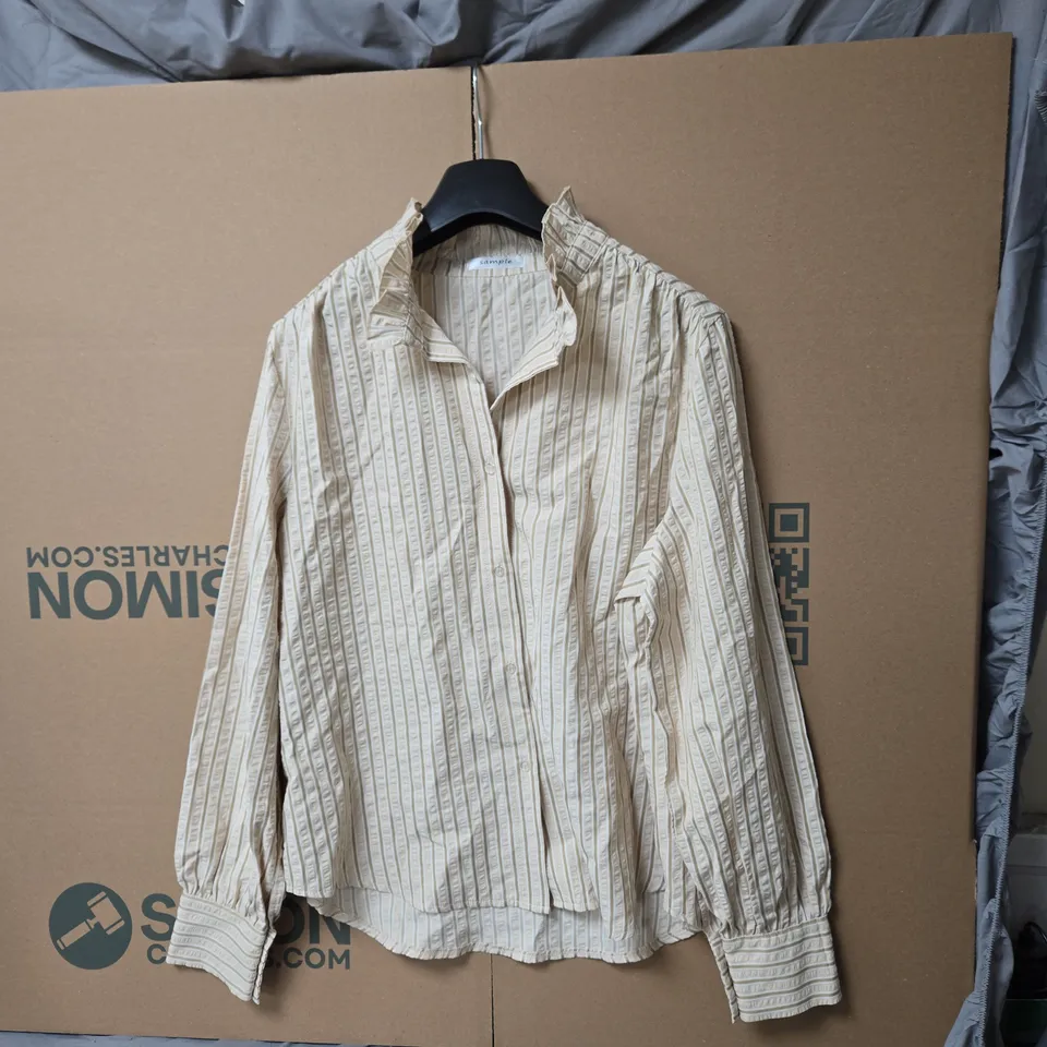 STRIPED BEIGE SHIRT – VERTICAL STRIPES BRAND SAMPLE SIZE L 