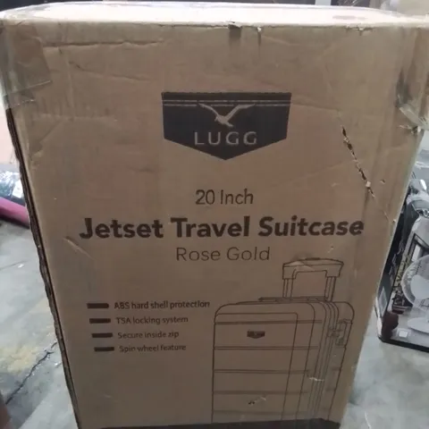 BOXED 20INCH JETSET ROSE GOLD TRAVEL SUITCASE 