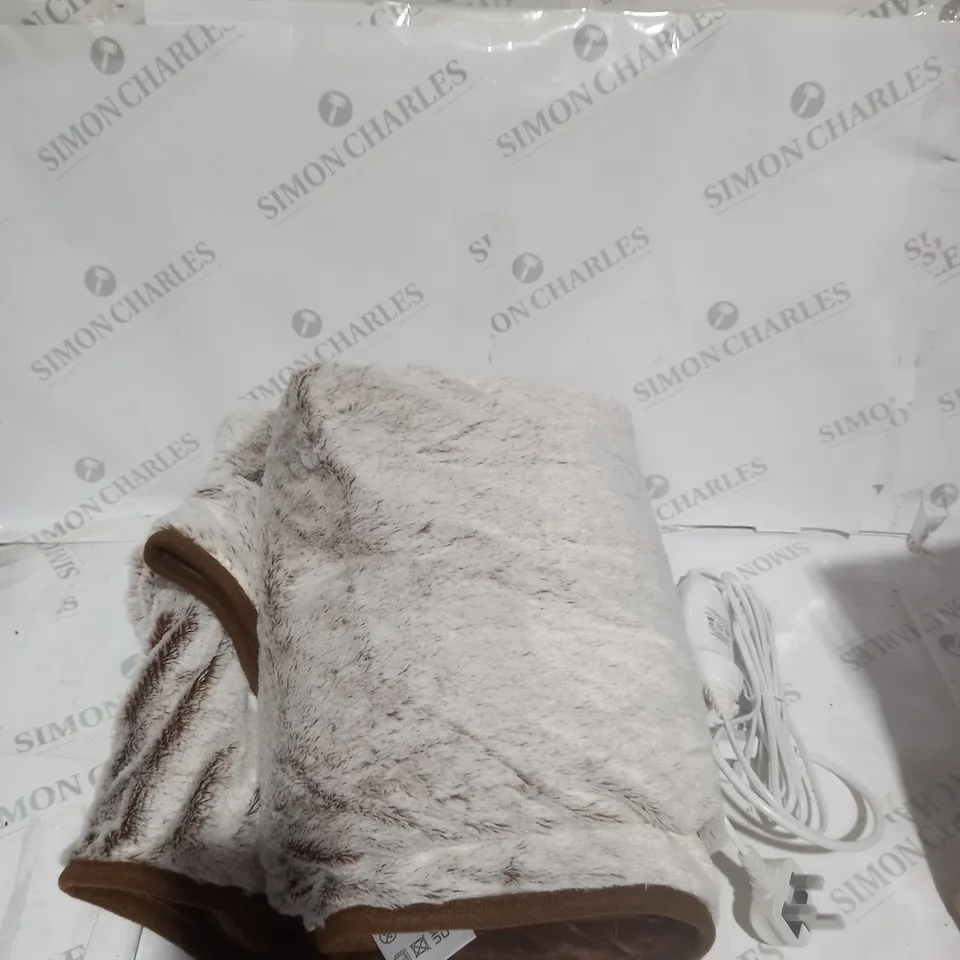 BOXED COZEE HOME LUXURY HEATED THROW IN NEUTRAL/BROWN