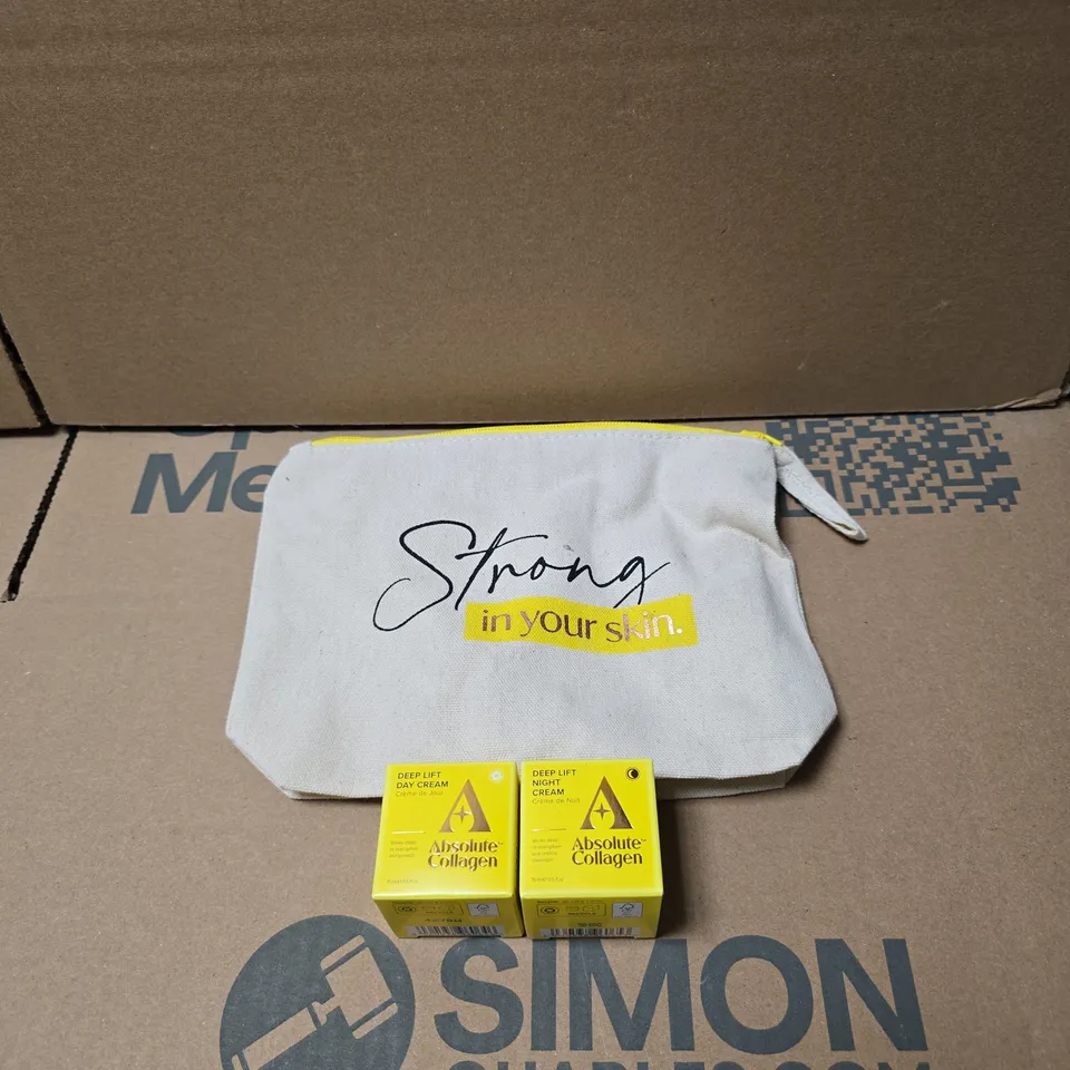 ABSOLUTE COLLAGEN: DEEP LIFT DAY CREAM + DEEP LIFT NIGHT CREAM WITH "STRONG IN YOUR SKIN" BAG