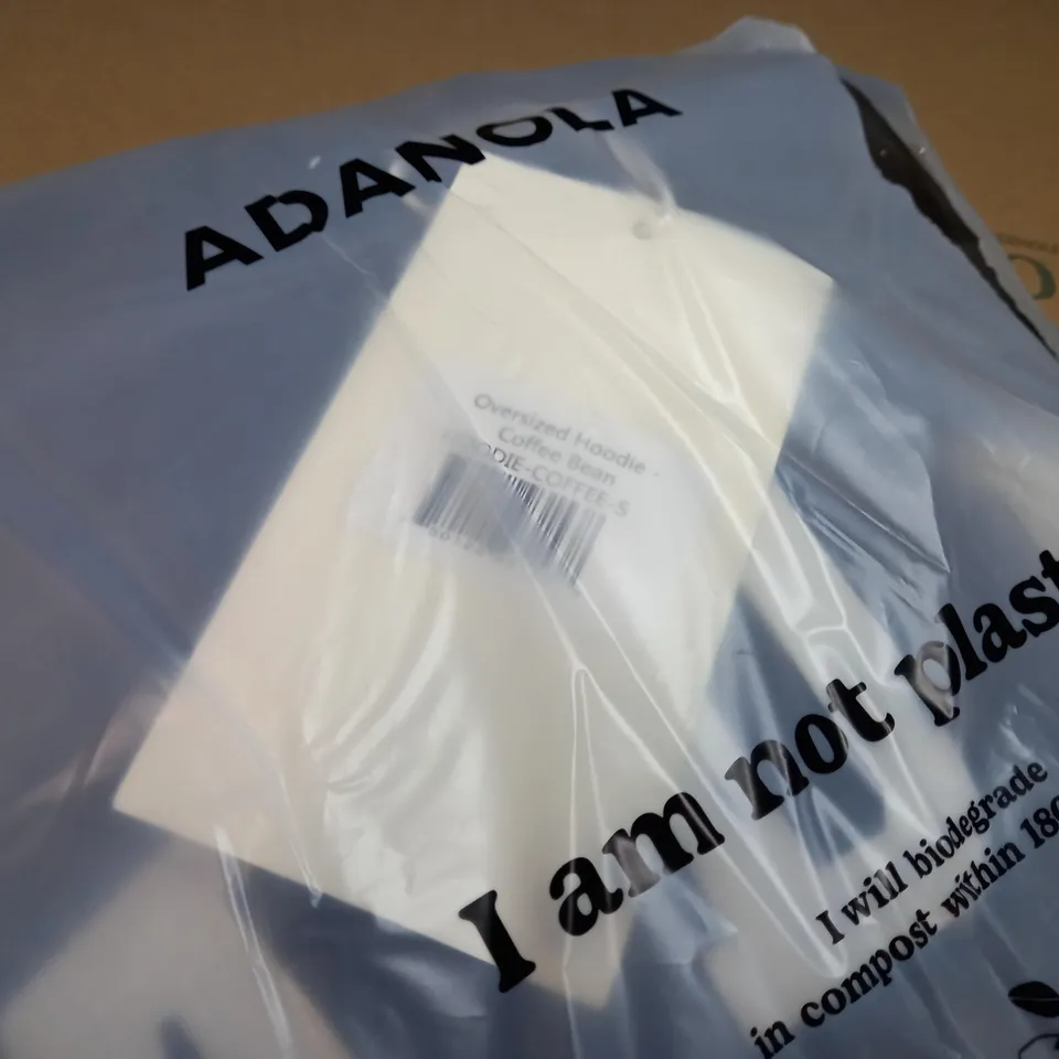 PACKAGED ADANOLA COFFEE/LOGO OVERSIZED HOODIE - SMALL