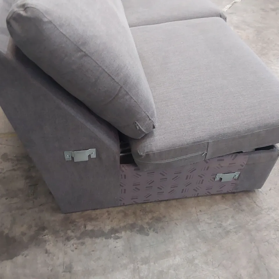 METAL ACTION SOFA BED SECTION GREY FABRIC 