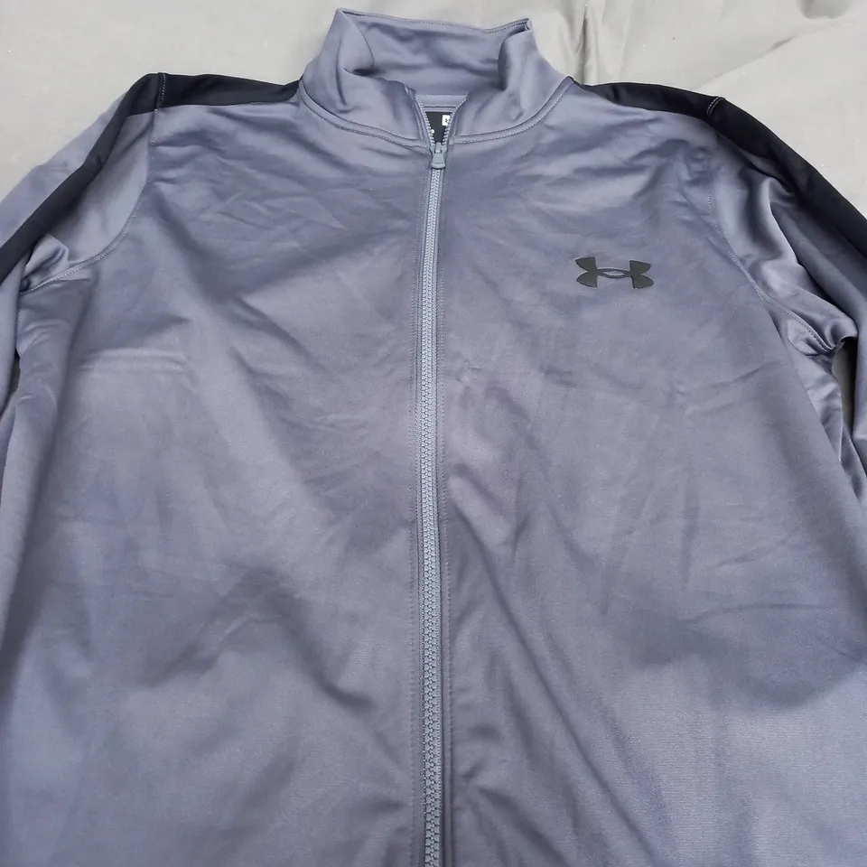 UNDER ARMOUR GREY ZIP UP JACKET - LARGE