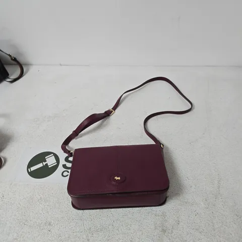 RADLEY LONDON PURPLE LEATHER CROSSBODY BAG WITH ADJUSTABLE STRAP 
