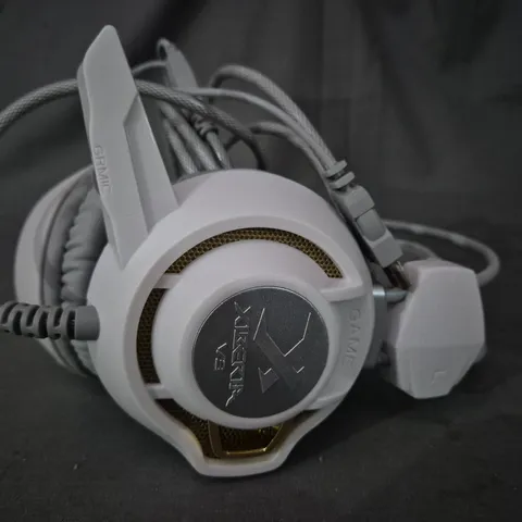 BOXED XIBERIA GAMING HEADPHONES IN WHITE/GOLD