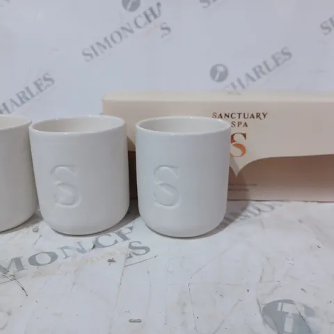 SANCTUARY SPA TRIO VOTIVE GIFT 3 X 90 G | SIGNATURE SANCTUARY, RUBY OUD AND WELLNESS SCENTED CERAMIC CANDLE