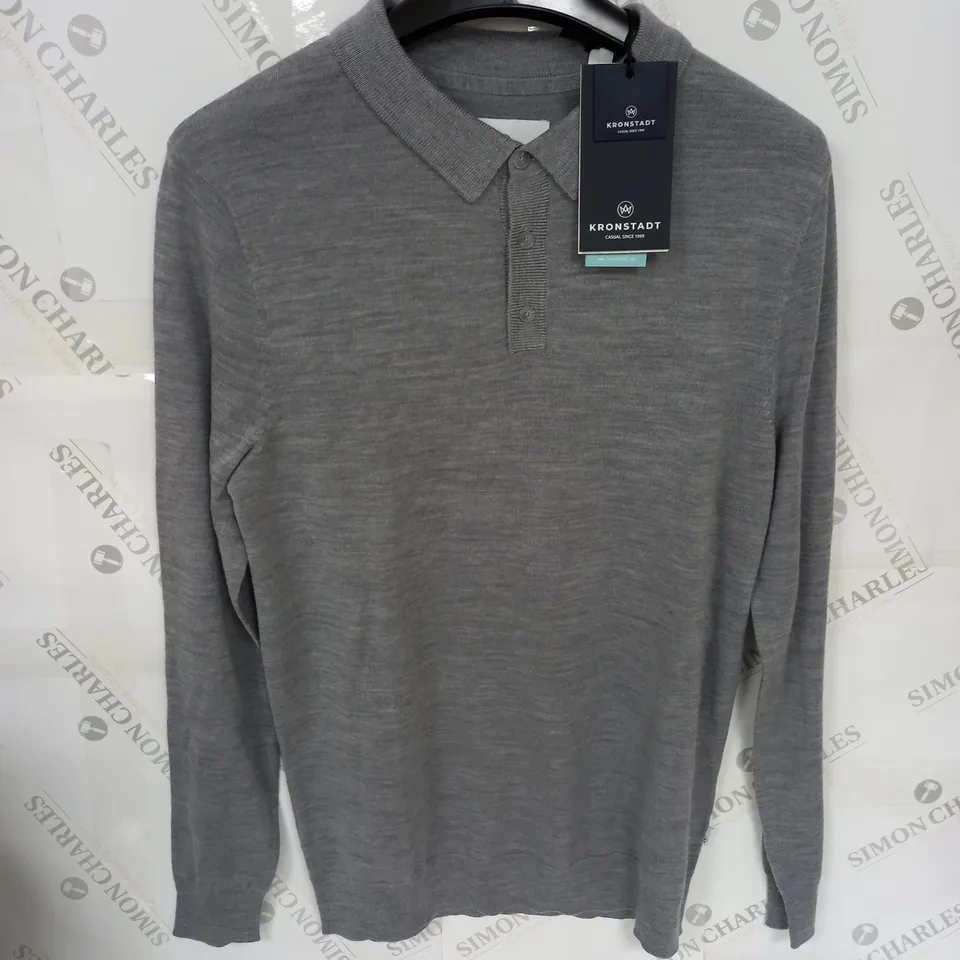 KRONSTADT KNITTED LONG SLEEVE POLO SHIRT SIZE L