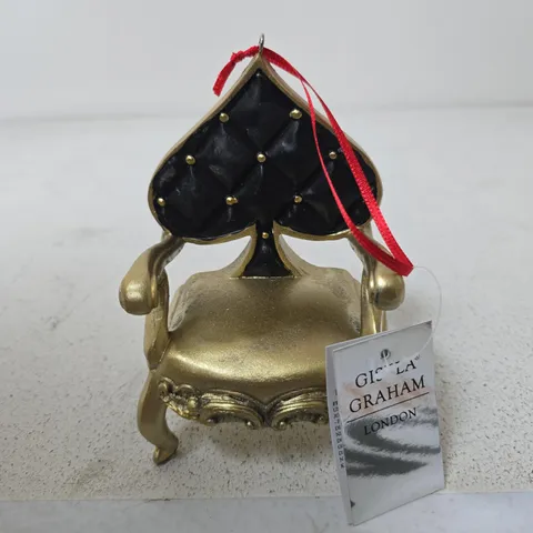 BOXED GISELA GRAHAM LONDON MINIATURE THRONE PORCELAIN HANGING ORNAMENT 