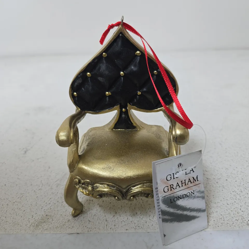 BOXED GISELA GRAHAM LONDON MINIATURE THRONE PORCELAIN HANGING ORNAMENT