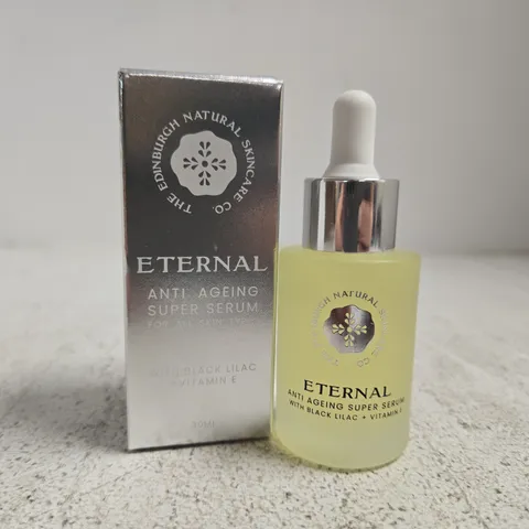 BOXED THE EDINBURGH NATURAL SKINCARE FACE SERUM WITH VITAMIN E + BLACK LILAC 30ML
