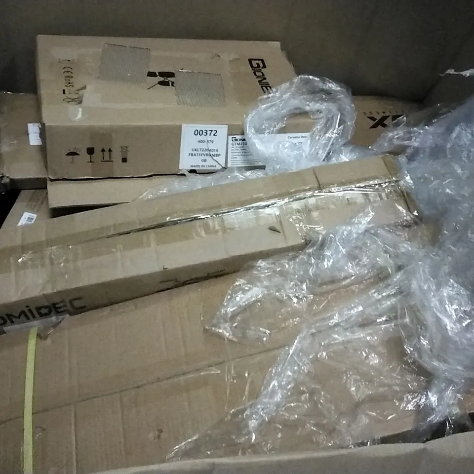 PALLET OF ASSORTED ITEMS INCLUDING HOMIDEC DRYING RACK, WESCO CORDLESS HEDGE TRIMMER, HOMIDEC PLANT STAND, BECKO US, GIONIEN CERAMIC HOB, DOOR FRAME PULL UP BAR