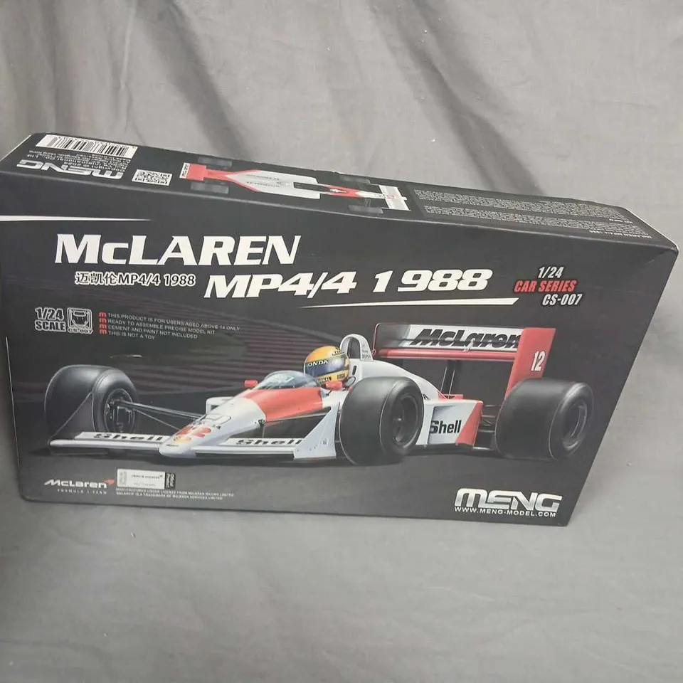 MENG MCLAREN MP4/4 1988 1:24 SCALE CAR MODEL KIT – BOXED (CS-007)