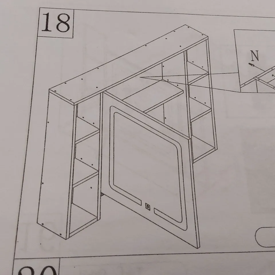 BOXED WHITE CABINET WITH MIRROR (1 BOX)