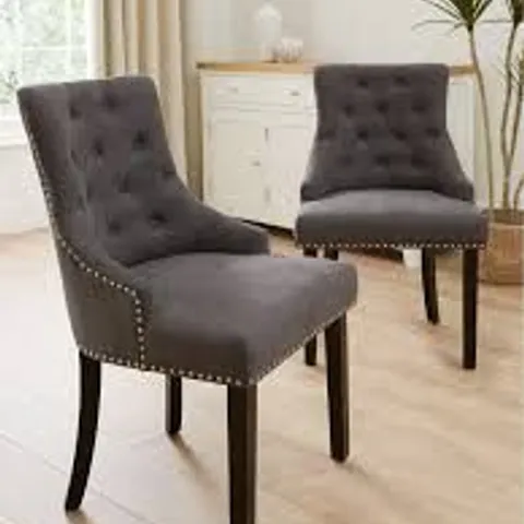 BOXED PAIR OF WARWICK CHUNKY WEAVE DINING CHAIRS - GREY (1 BOX)