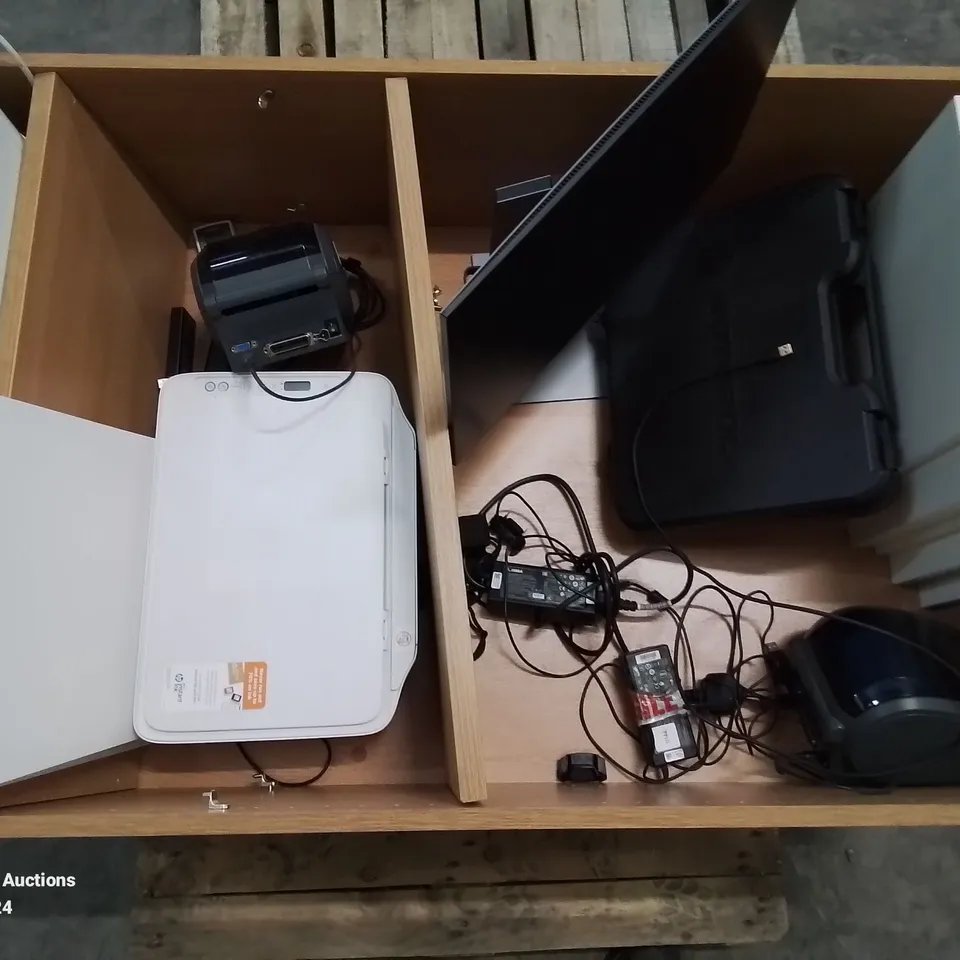 MIXED PALLET OF OFFICE SUPPLIES AND 2 LARGE CABINETS