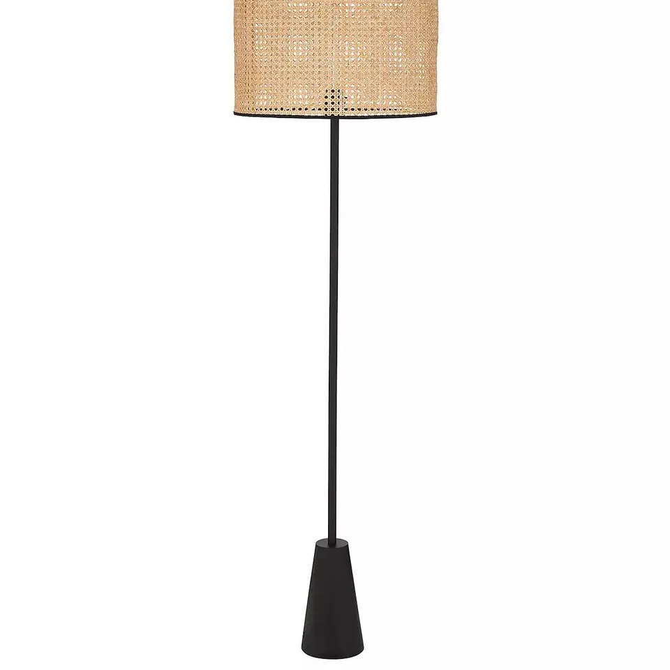 BOXED NATURAL CANE FLOOR LAMP - COLLECTION ONLY