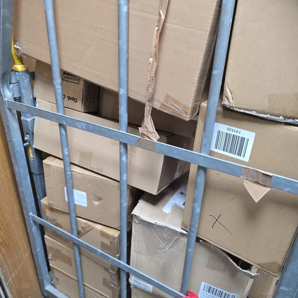 CAGE OF APPROXIMATELY 10 ASSORTED BROKEN ITEMS TO INCLUDE - TINKERBELL GARDEN LIGHT , UNBRANDED MULTICOLOURED RABBIT STANDING ETC 