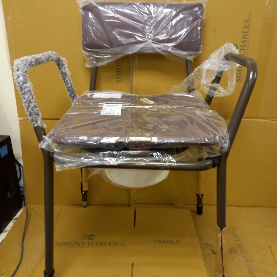 AIDAPT ADJUSTABLE COMMODE CHAIR BLACK/BROWN