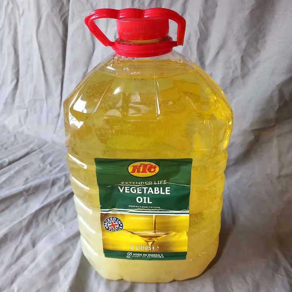 FOUR TUBS OF KTC EXTENDED LIFE VEGETABLE OIL 5 LITRE