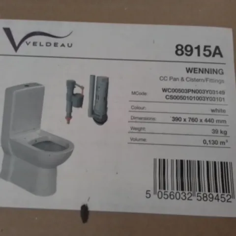 BOXED VELDEAU WENNING CC PAN AND CISTERN + FITTINGS IN WHITE