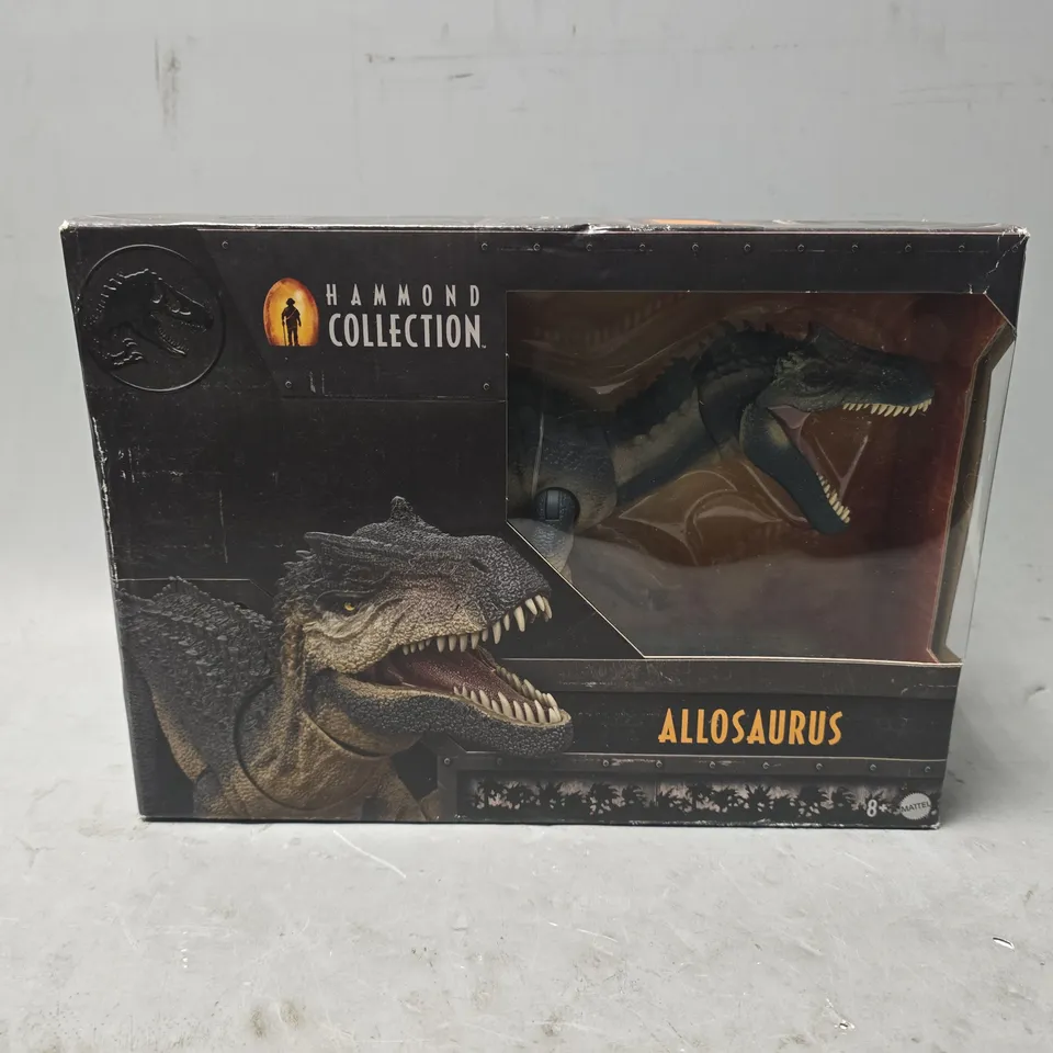 BOXED JURASSIC WORLD HAMMOND COLLECTION ALLOSAURUS FIGURE