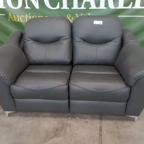 QUALITY BRITISH DESIGNER G PLAN JACKSON POWER RECLINING TWO SEATER SOFA CAMBRIDGE PETROL BLUE LEATHER