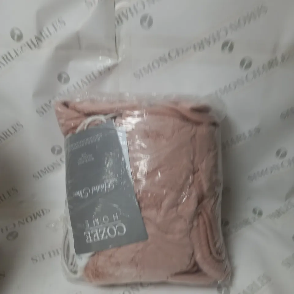 COZEE HOME VELVET SOFT HEATED BLANKET IN PINK