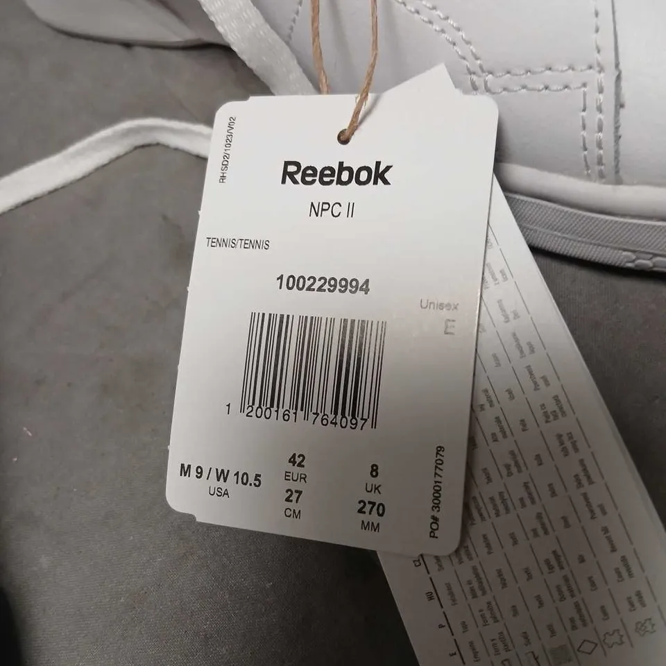 REEBOK NPC II TRAINERS – WHITE, UK 8 (US 9 / EU 42)