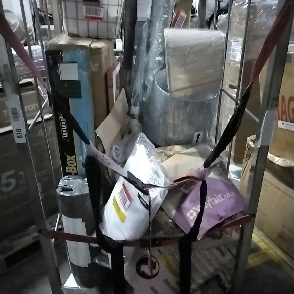 CAGE OF ASSORTED HOUSEHOLD GOODS TO INCLUDE LAMP SHADES, SHED-IN-A-BOX, CHRISTMAS BAUBLES AND OTHER ASSORTED ITEMS...