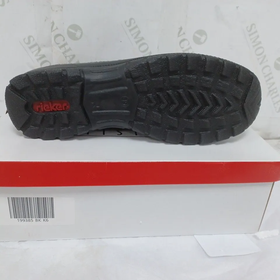 BOXED RIEKER ANTISTRESS LADIES BLACK FLEECE LINED BOOTS ZIP FASTENING SIZE EU 39