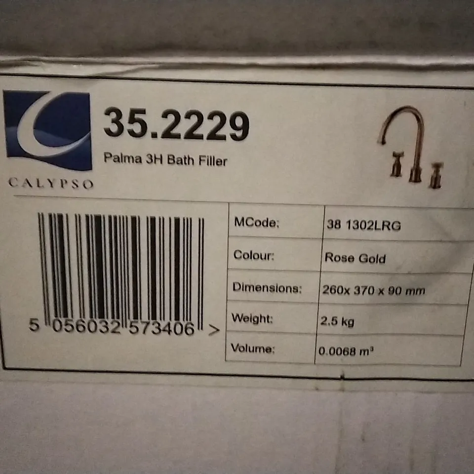 BOXED AS NEW CALYPSO PALMA 3H BATH FILLER IN ROSE GOLD