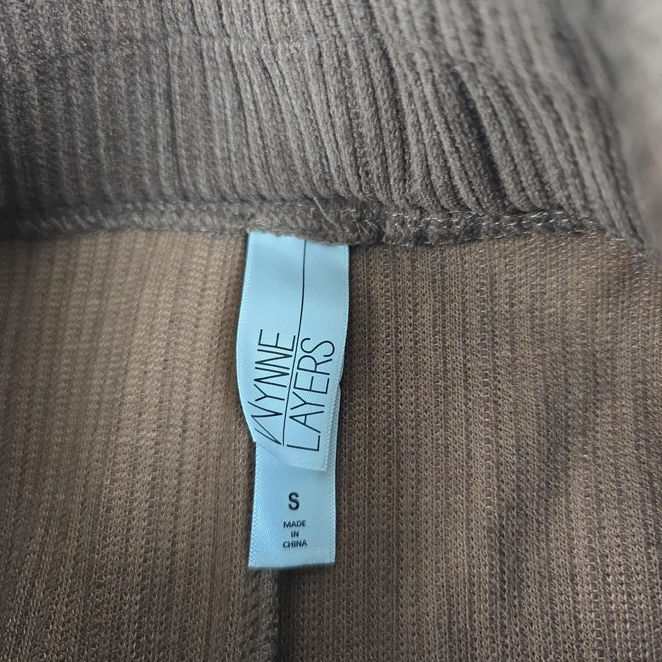 BROWN CORDUROY WIDE-LEG TROUSERS, SIZE S