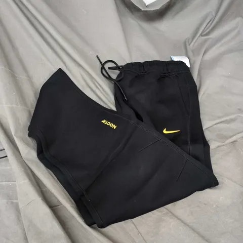 NIKE MEN'S JOGGERS – BLACK, XXL WITH YELLOW SWOOSH
