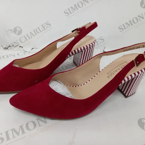 PAIR OF PETER KAISER RED HEELED SHOES - 5