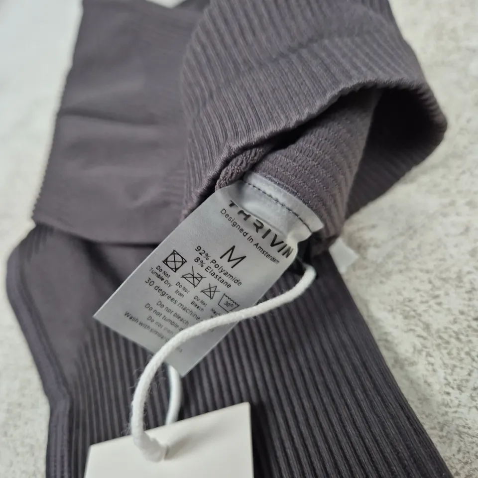 THRIVIN BLACK RIBBED LEGGINGS – SIZE M