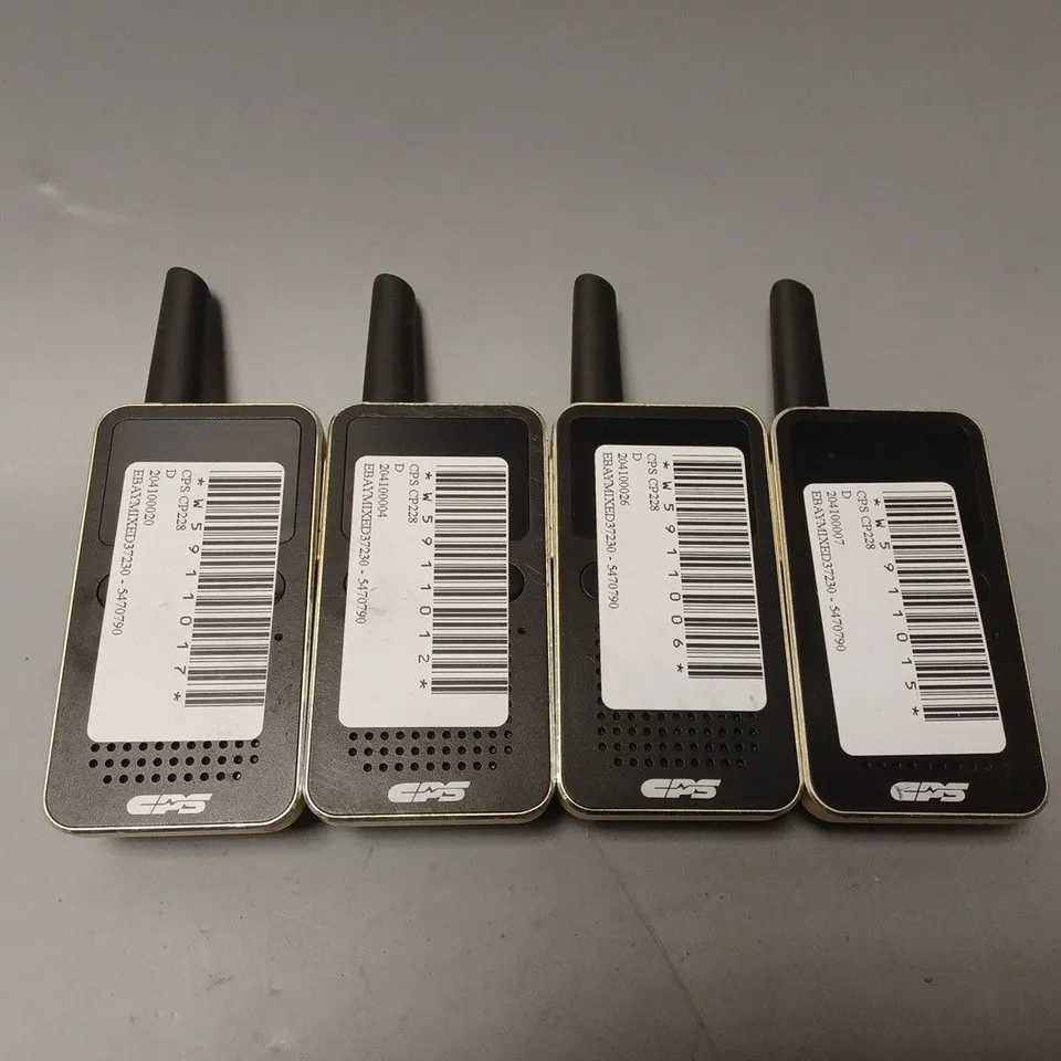 SET OF 4 CPS CP228 WALKIE TALKIES WITH DIGITAL SCREEN
