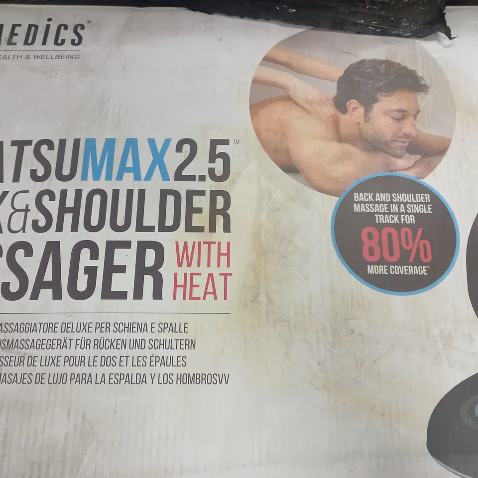 BOXED HOMEDICS SHIATSU MAX 2.5 BACK AND SHOULDER MASSAGER WITH HEAT